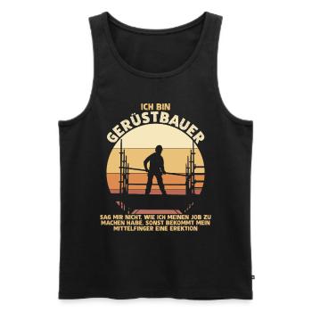 Gerüstbau Bauarbeiter Gerüst Gerüstbauer - Männer Premium Bio Tank Top - Schwarz - Vorne - Michal (187cm)