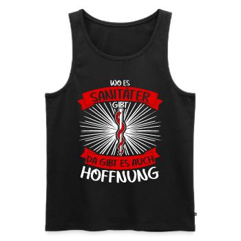 Notfallsanitäter Sani Krankenwagenfahrer - Männer Premium Bio Tank Top - Schwarz - Vorne - AI Model Male 178 light (178cm)