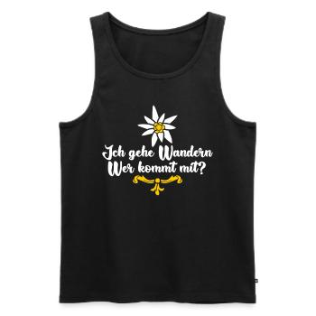 Wandern Herzchen Wanderin Wanderung - Männer Premium Bio Tank Top - Schwarz - Vorne - AI Model Male 178 light (178cm)