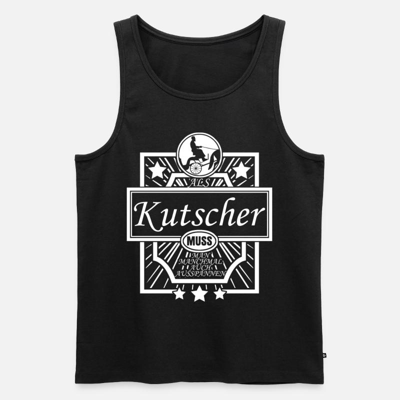 Kutsche Pferdekutsche Fuhrmann Kutscher - Männer Premium Bio Tank Top - Schwarz