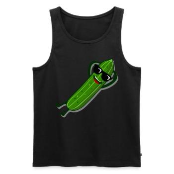 Gurke Sonnenbrille Gurken - Männer Premium Bio Tank Top - Schwarz - Vorne - AI Model Male 178 light (178cm)