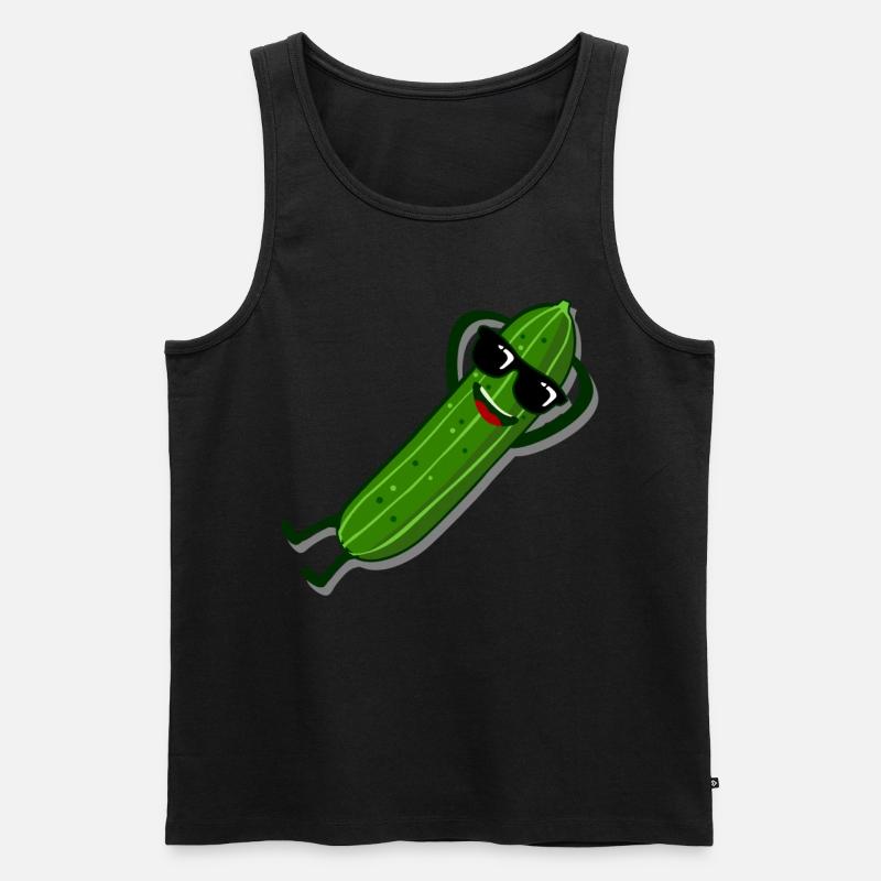 Gurke Sonnenbrille Gurken - Männer Premium Bio Tank Top - Schwarz