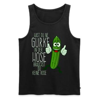 Gurke in der Hose Witz Saure Gurken - Männer Premium Bio Tank Top - Schwarz - Vorne - AI Model Male 178 light (178cm)