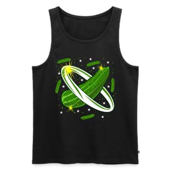 Gurke Weltraum Gurken - Männer Premium Bio Tank Top - Schwarz - Vorne - AI Model Male 178 light (178cm)