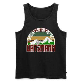 Watzmann Bergsteiger Bergsteigen Wandern - Männer Premium Bio Tank Top - Schwarz - Vorne - Michal (187cm)