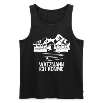 Watzmann Bergsteigen Wandern - Männer Premium Bio Tank Top - Schwarz - Vorne - Michal (187cm)