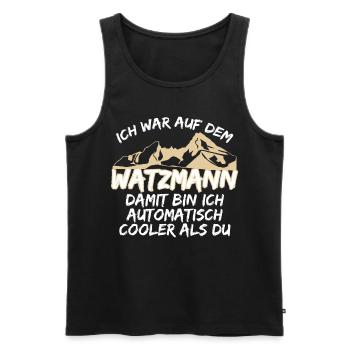 Watzmann Wandern Watzmannmassiv - Männer Premium Bio Tank Top - Schwarz - Vorne - Michal (187cm)