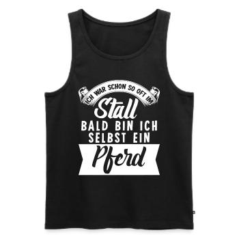 Pferdestall Reiten Stall Pferd - Männer Premium Bio Tank Top - Schwarz - Vorne - Michal (187cm)