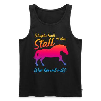 Haflinger Stall Pferd - Männer Premium Bio Tank Top - Schwarz - Vorne - AI Model Male 178 light (178cm)