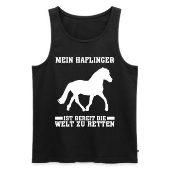Haflinger Reiten - Männer Premium Bio Tank Top - Schwarz - Vorne - Michal (187cm)