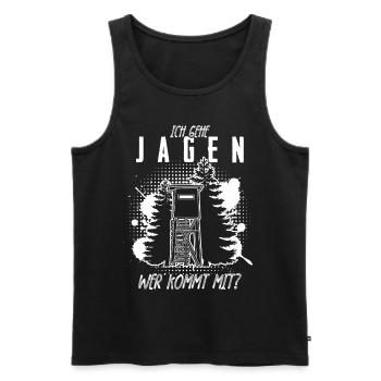 Jägerin Jäger Jagd Hochsitz Jagen - Männer Premium Bio Tank Top - Schwarz - Vorne - Michal (187cm)