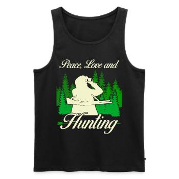 Jägerin Jäger Jagd Jagdschein Jagen - Männer Premium Bio Tank Top - Schwarz - Vorne - Michal (187cm)