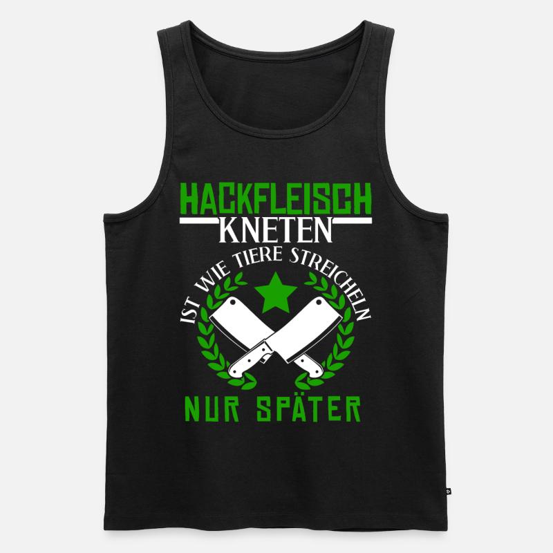 Metzger Fleischer Hackfleisch kneten - Männer Premium Bio Tank Top - Schwarz