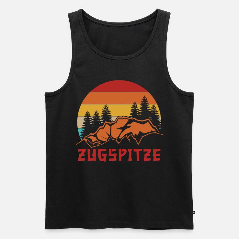 Zugspitze Berge - Männer Premium Bio Tank Top - Schwarz