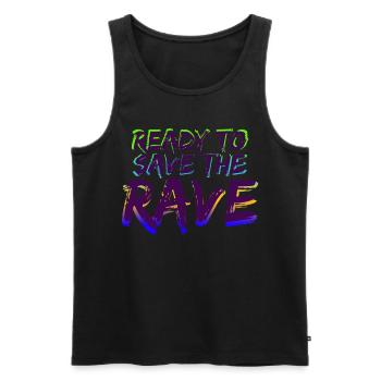 Raver Festival Techno Rave Hardtekk - Männer Premium Bio Tank Top - Schwarz - Vorne - AI Model Male 178 light (178cm)