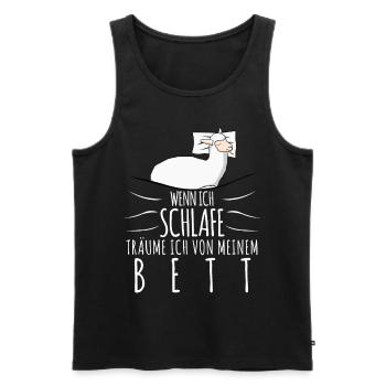 Alpakas Schlafshirt mit müdem Alpaka - Männer Premium Bio Tank Top - Schwarz - Vorne - Michal (187cm)