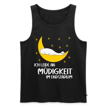 Alpakas Schlafshirt Mond Alpaka - Männer Premium Bio Tank Top - Schwarz - Vorne - Michal (187cm)