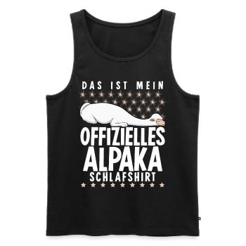 Offizielles Alpaka Schlafshirt Alpakas - Männer Premium Bio Tank Top - Schwarz - Vorne - Michal (187cm)