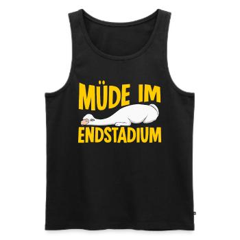 Alpakas Schlafshirt müde Alpaka - Männer Premium Bio Tank Top - Schwarz - Vorne - Michal (187cm)