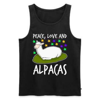 Alpaca Alpacas - Männer Premium Bio Tank Top - Schwarz - Vorne - Michal (187cm)