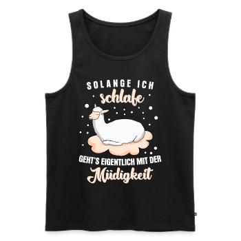 Alpakas Schlafshirt Alpaka - Männer Premium Bio Tank Top - Schwarz - Vorne - Michal (187cm)