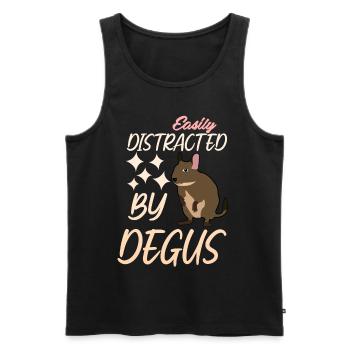 Degu Joke Degus - Men's Premium Organic Tank Top - black - Front - AI Model Male 178 light (178cm)