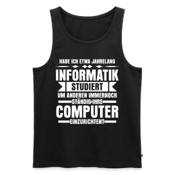 Informatik Vintage Computer Admin Nerd - Männer Premium Bio Tank Top - Schwarz - Vorne - Michal (187cm)