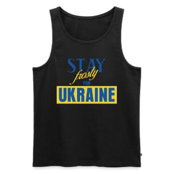 Stay frosty for Ukraine - Men's Premium Organic Tank Top - black - Front - AI Model Male 178 light (178cm)