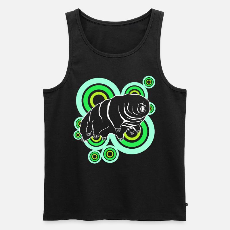 Tardigrade Retro Bärtierchen Wasserbär - Männer Premium Bio Tank Top - Schwarz