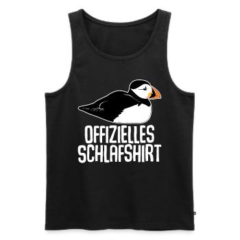 Puffin Schlafshirt Puffins - Männer Premium Bio Tank Top - Schwarz - Vorne - Michal (187cm)