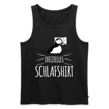 Puffin Puffins Schlafshirt - Männer Premium Bio Tank Top - Schwarz - Vorne - Michal (187cm)