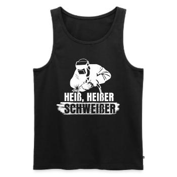 Schweißen Heiß Heißer Schweißer - Männer Premium Bio Tank Top - Schwarz - Vorne - Michal (187cm)