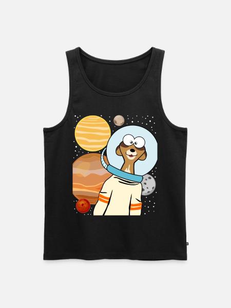 Meerkat astronaut in space - Men's Premium Organic Tank Top - black