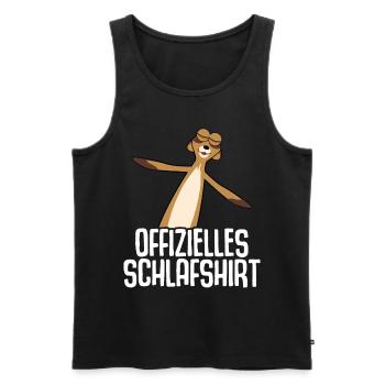 Erdmännchen Schlafshirt - Männer Premium Bio Tank Top - Schwarz - Vorne - Michal (187cm)