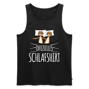 Erdmännchen Schlafshirt zum Schlafen - Männer Premium Bio Tank Top - Schwarz - Vorne - Michal (187cm)