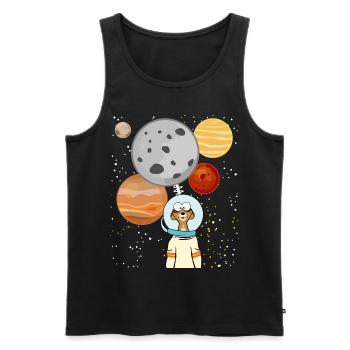Planètes spatiales des astronautes suricates - Débardeur bio Premium Homme - noir - Devant - AI Model Male 178 light (178cm)