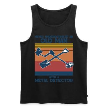 Sondeln Metalldetektor Old Man Sondler - Männer Premium Bio Tank Top - Schwarz - Vorne - AI Model Male 178 light (178cm)