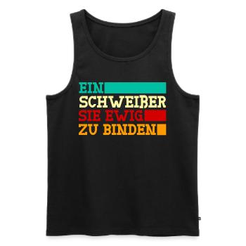 Schweißer Schweißnaht Schweißen - Männer Premium Bio Tank Top - Schwarz - Vorne - Michal (187cm)