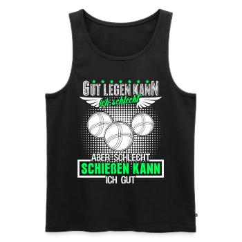Boule Boccia Boulekugeln Spruch Petanque - Männer Premium Bio Tank Top - Schwarz - Vorne - Michal (187cm)