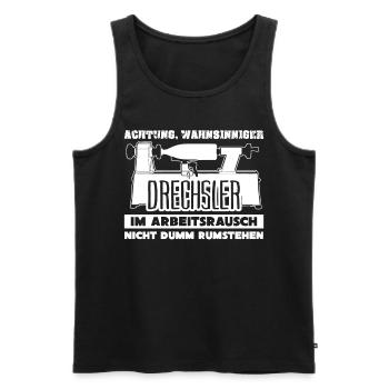 Drechsler Drechselbank Drechseln - Männer Premium Bio Tank Top - Schwarz - Vorne - Michal (187cm)