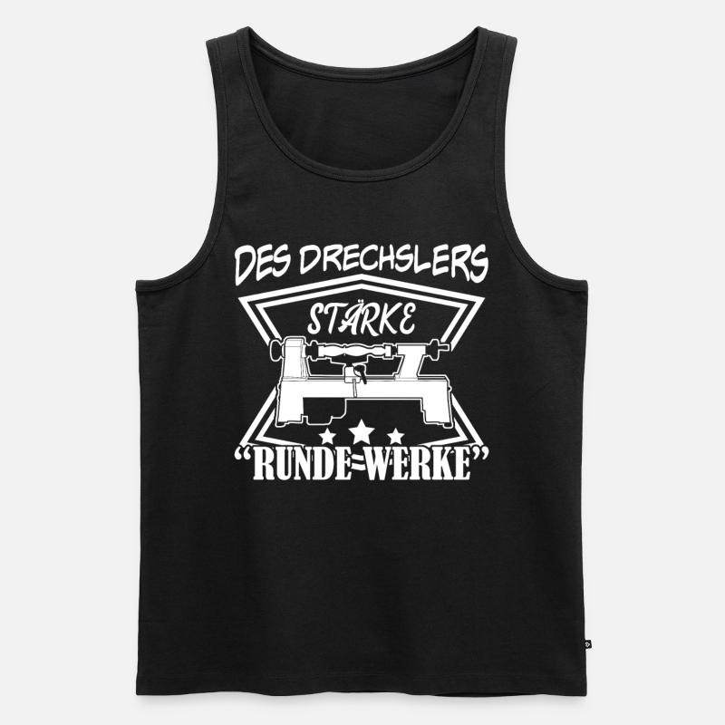 Drechselmaschine Drechsler Drechseln - Männer Premium Bio Tank Top - Schwarz