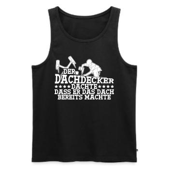 Dachdecker Reim Dach decken - Männer Premium Bio Tank Top - Schwarz - Vorne - Michal (187cm)