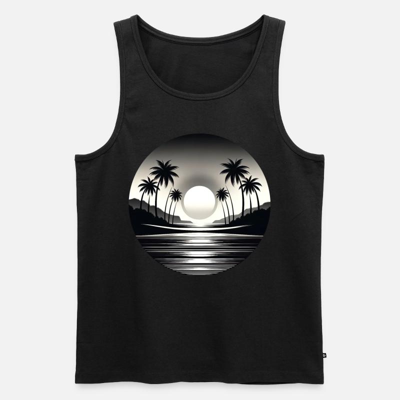 Escapade tropicale au clair de lune - Débardeur bio Premium Homme - noir