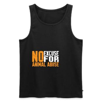 No Excuse For Animal Abuse 7 - Men's Premium Organic Tank Top - black - Front - AI Model Male 178 light (178cm)