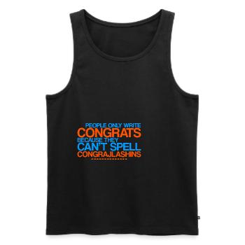 Congrats - They Can't Spell Congrajlashins 4 - Männer Premium Bio Tank Top - Schwarz - Vorne - AI Model Male 178 light (178cm)