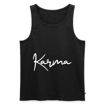 Karma - Männer Premium Bio Tank Top - Schwarz - Vorne - Michal (187cm)