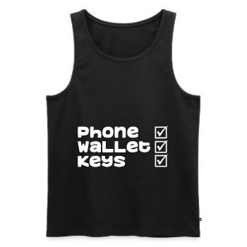 Phone Wallet Keys Geschenk Telefon Handy Smartphon - Männer Premium Bio Tank Top - Schwarz - Vorne - AI Model Male 178 light (178cm)