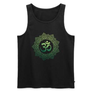 Yogi, Prana Mandala Om grün - Männer Premium Bio Tank Top - Schwarz - Vorne - Michal (187cm)