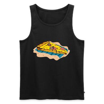 Pizza pizzeria fourchette à pizza cadeau four à pizza - Débardeur bio Premium Homme - noir - Devant - AI Model Male 178 light (178cm)