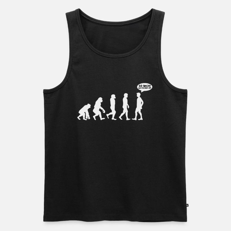 Evolution Umweltschutz Klimaschutz Erde Geschenk - Männer Premium Bio Tank Top - Schwarz